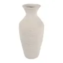 Paper Mache Ribbed Vase Ivory 20x13in