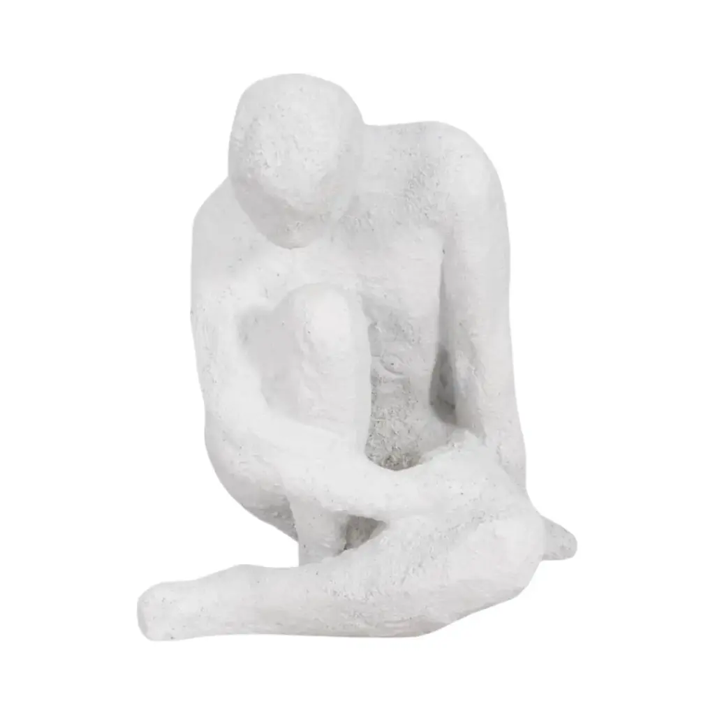 Contemplating Figure Textured White 7in 