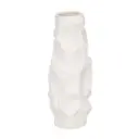 Jagged Textured Vase White 17in
