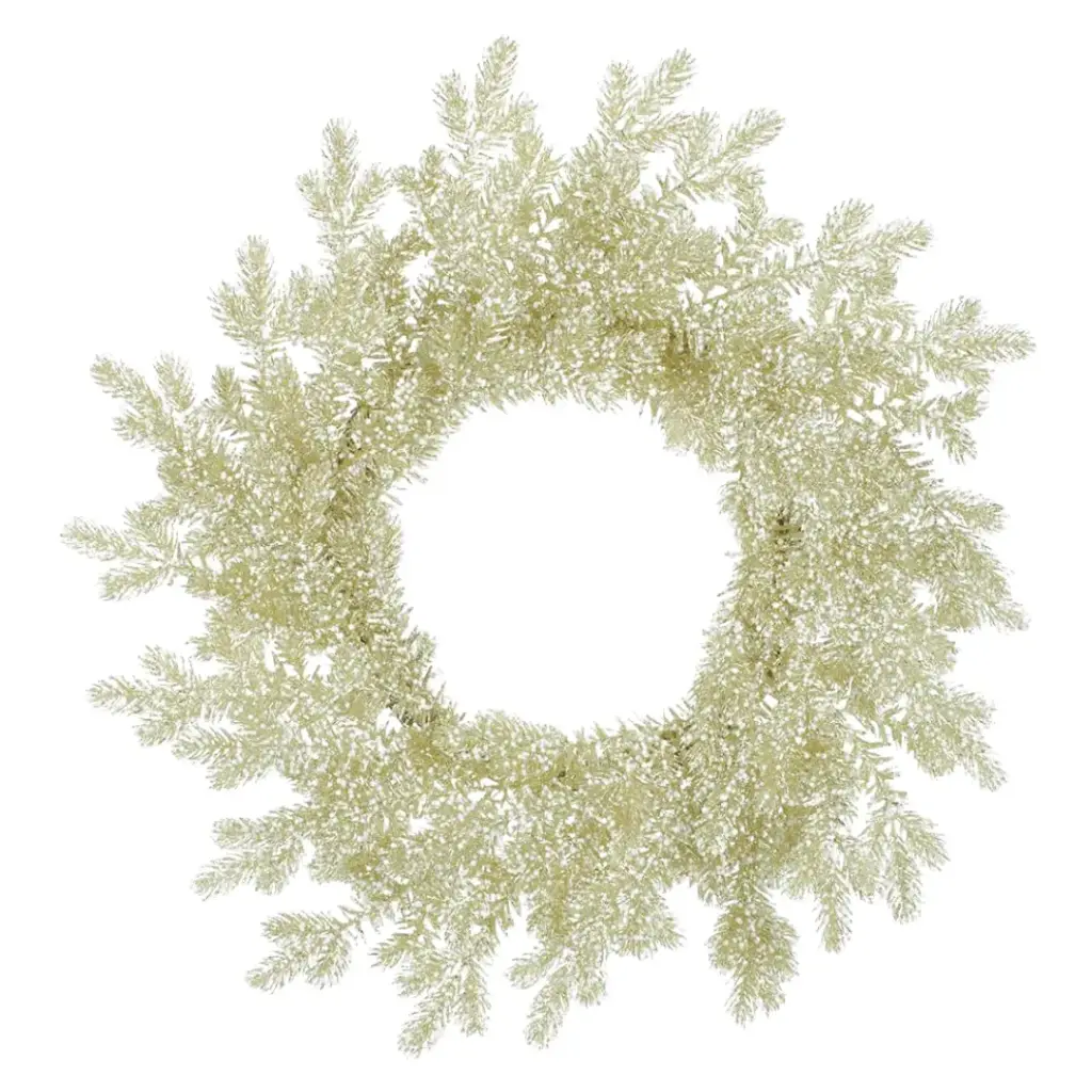 Glittered Berry Wreath Champagne 24in