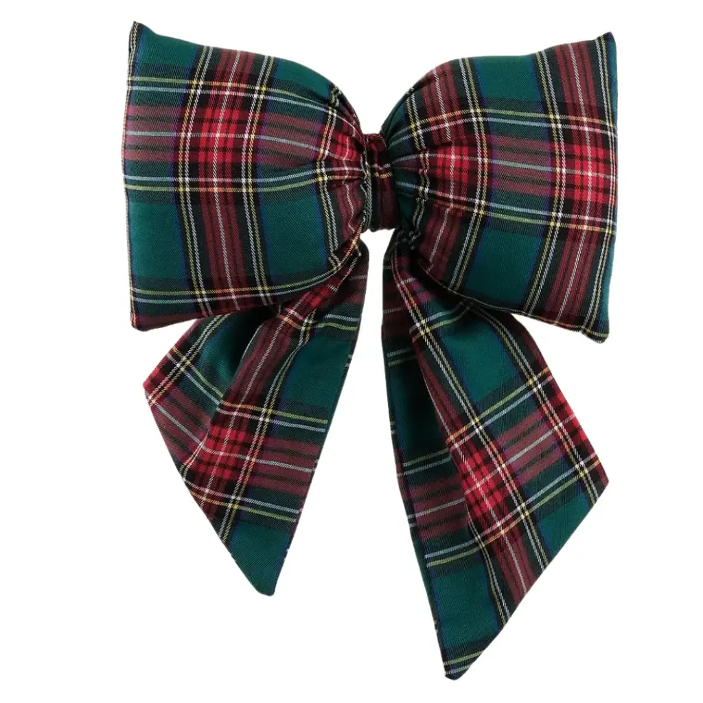 Plaid Bow with Clip Red & Green 11.5x16in