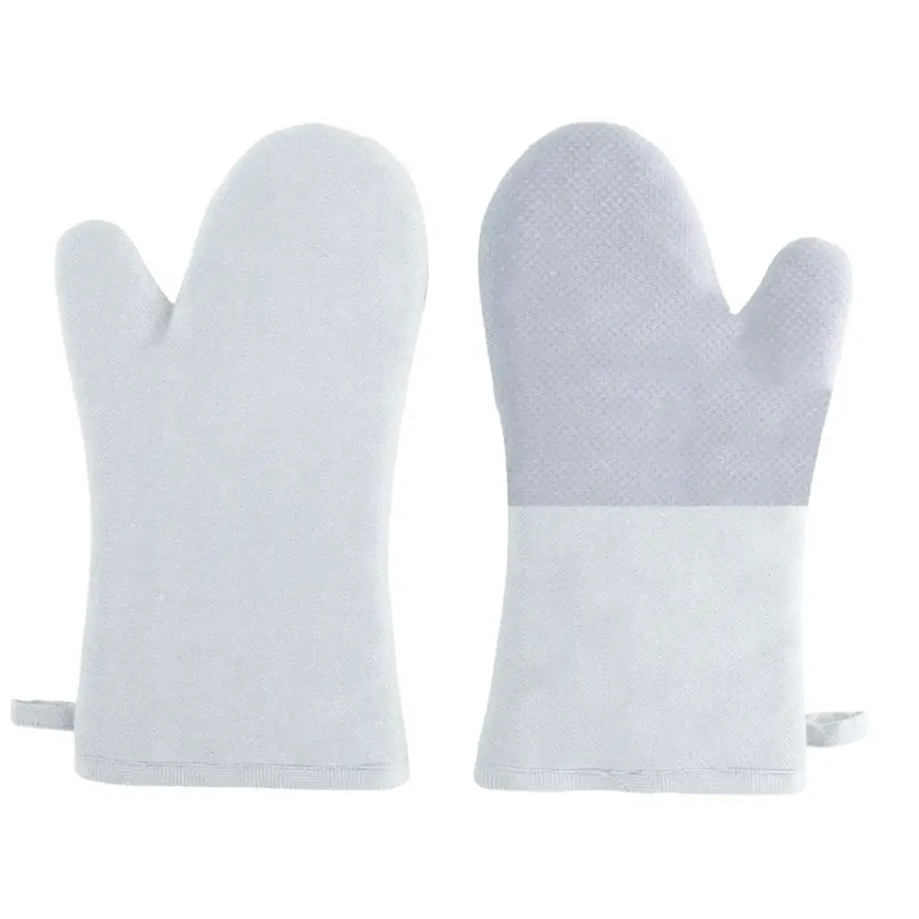 Ruga Herringbone Pattern Silicone Oven Mitt Nova Blue 2pc