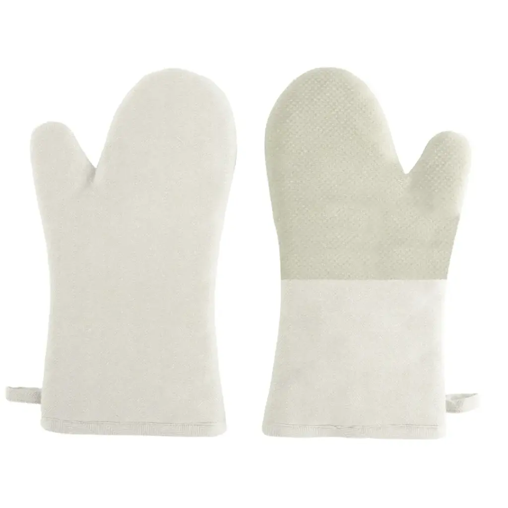Ruga Herringbone Pattern Silicone Oven Mitt Seagreen 2pc