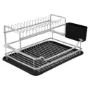 2-Tier Aluminium Dish Rack with Removable Tray