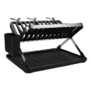 2-Tier Stainless Steel Foldable Dish Rack