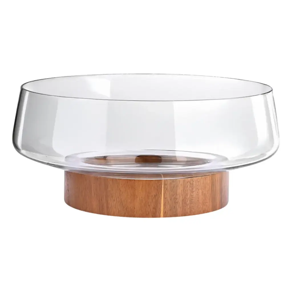 Allure Salad Bowl with Wooden Base