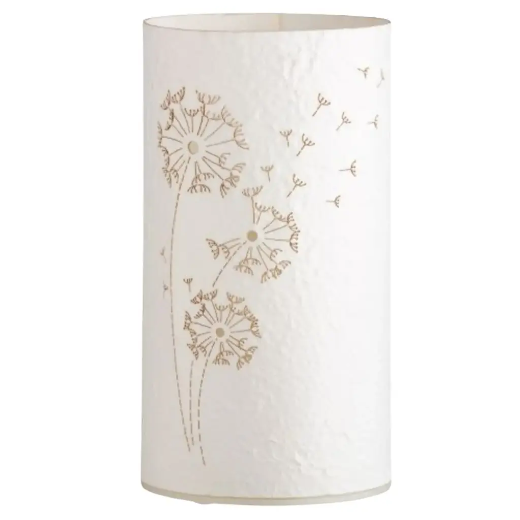 LED Candlelight with Dandelion Print 8in