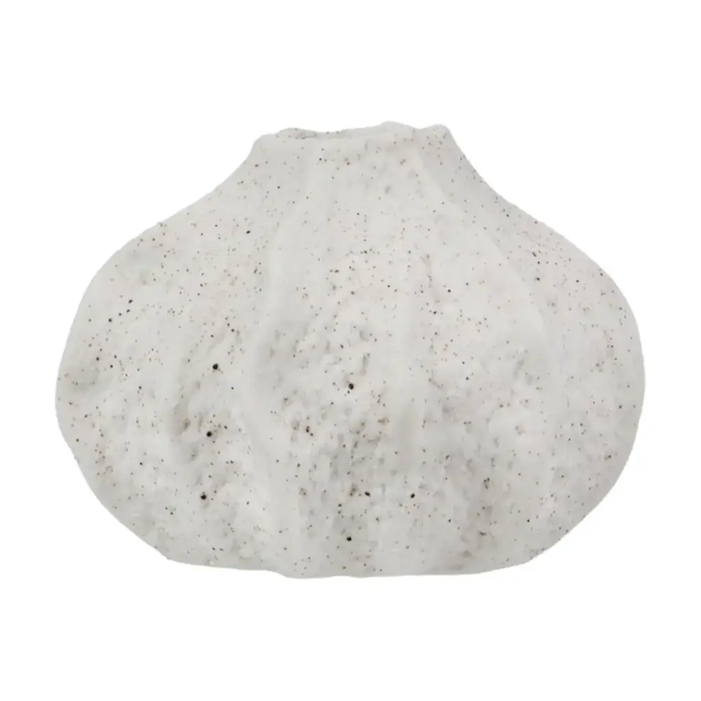 Round Coral Stone Vase 4in