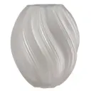Round Swirl Vase White 8in