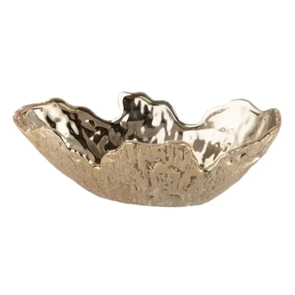 Jagged Edge Textured Bowl Gold