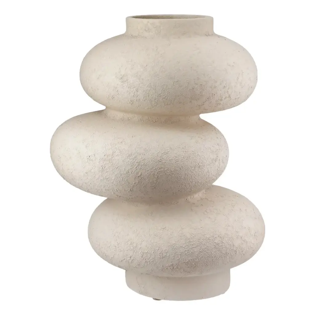 Dome Stone Vase Light Gray 11.5in