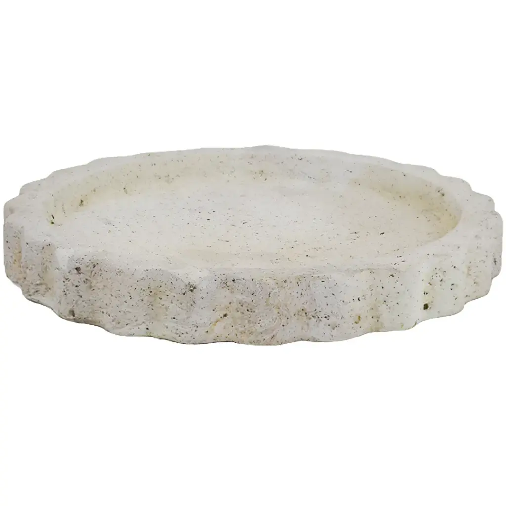 Scalloped Travertine Tray
