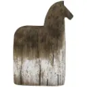 Minimalist Wooden Horse Figurine 10in