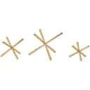Metal Jack Sculpture Set Gold 3pc