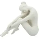 Sitting Woman Figurine White 9in