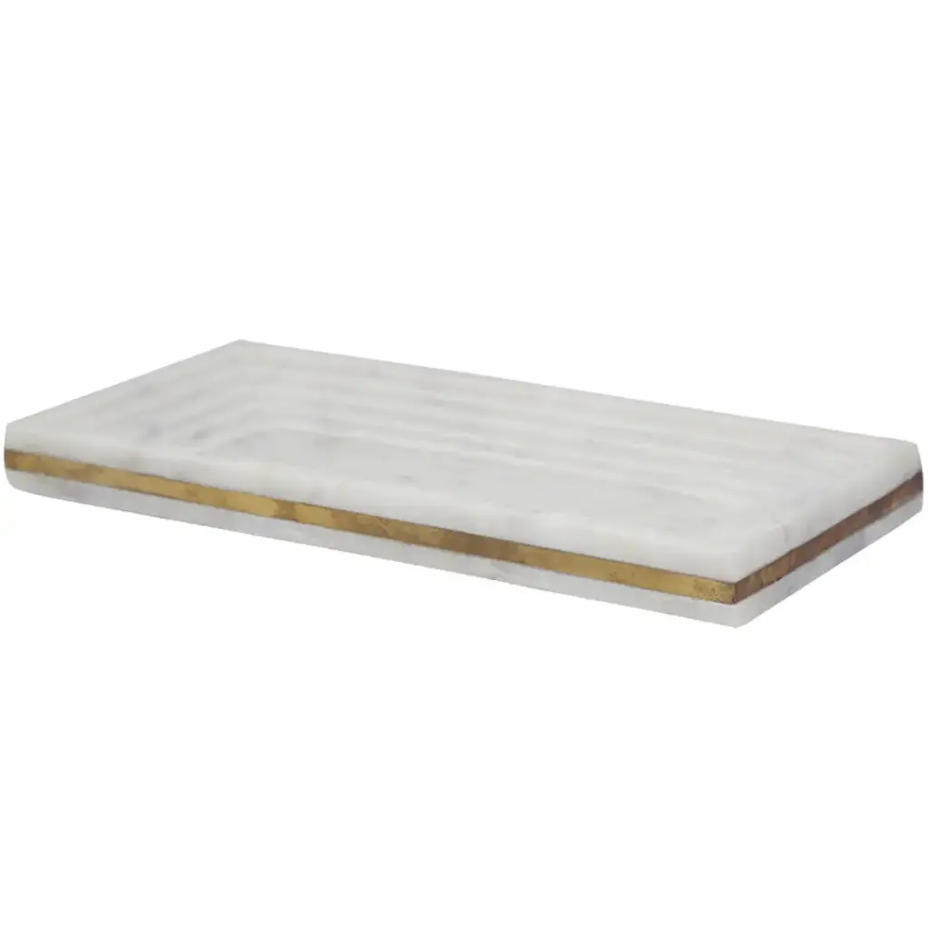 Marble Tray White 12x6in