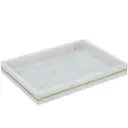 Marble Tray With Brass Inlay White 15x11in