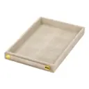 Faux Leather Tray With Gold Handle Grey 17x10in