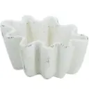 Wavy Distressed Planter White 10x7in
