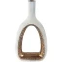Pierced Vase White & Gold 15.5in