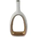 Pierced Vase White & Gold 19.5in