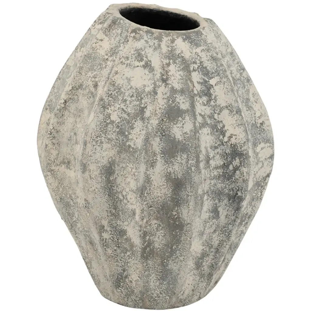 Terracotta Vase Rustic Grey 11x14in
