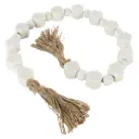 Beaded Hexagon Marble Garland White 45in