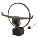 Crouching Man Figurine Lamp 16x15in