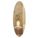 Oval Wall Mirror Beige 20x47in