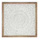 Wooden Mandala Wall Decor White 47in