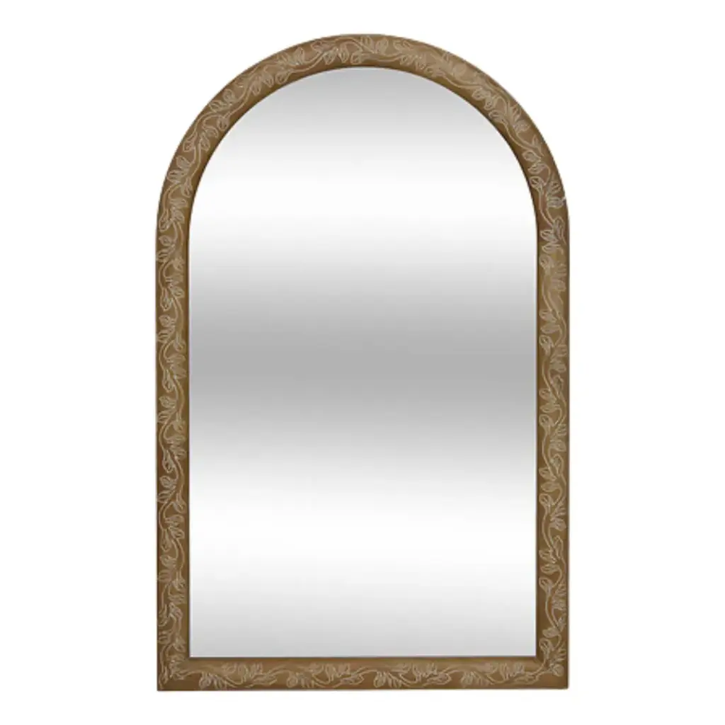 Ethel Arched Wall Mirror Brown 46in