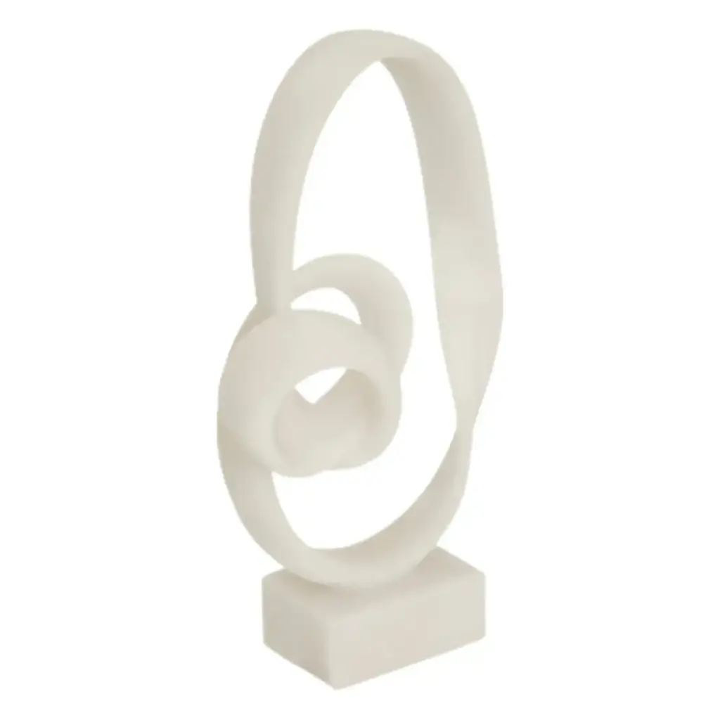 Swirl Arch Sculpture White 17in