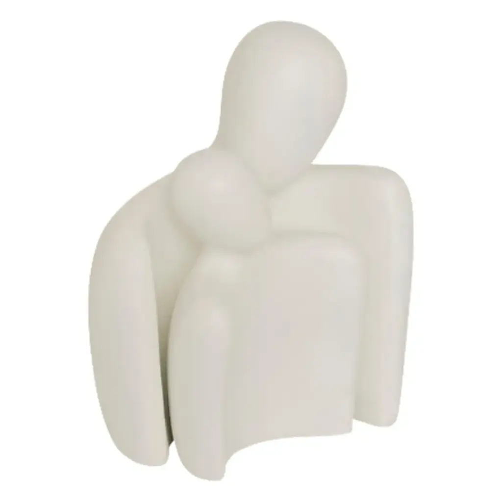 Resin Couple Statue White 8.5in