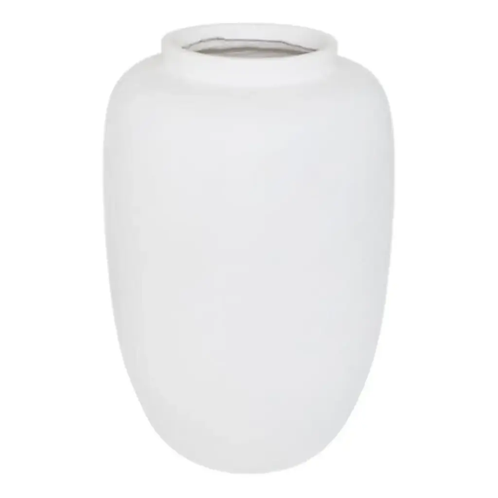Stoneware Vase White 18in