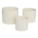 Speckled Stoneware Planters White 3pc