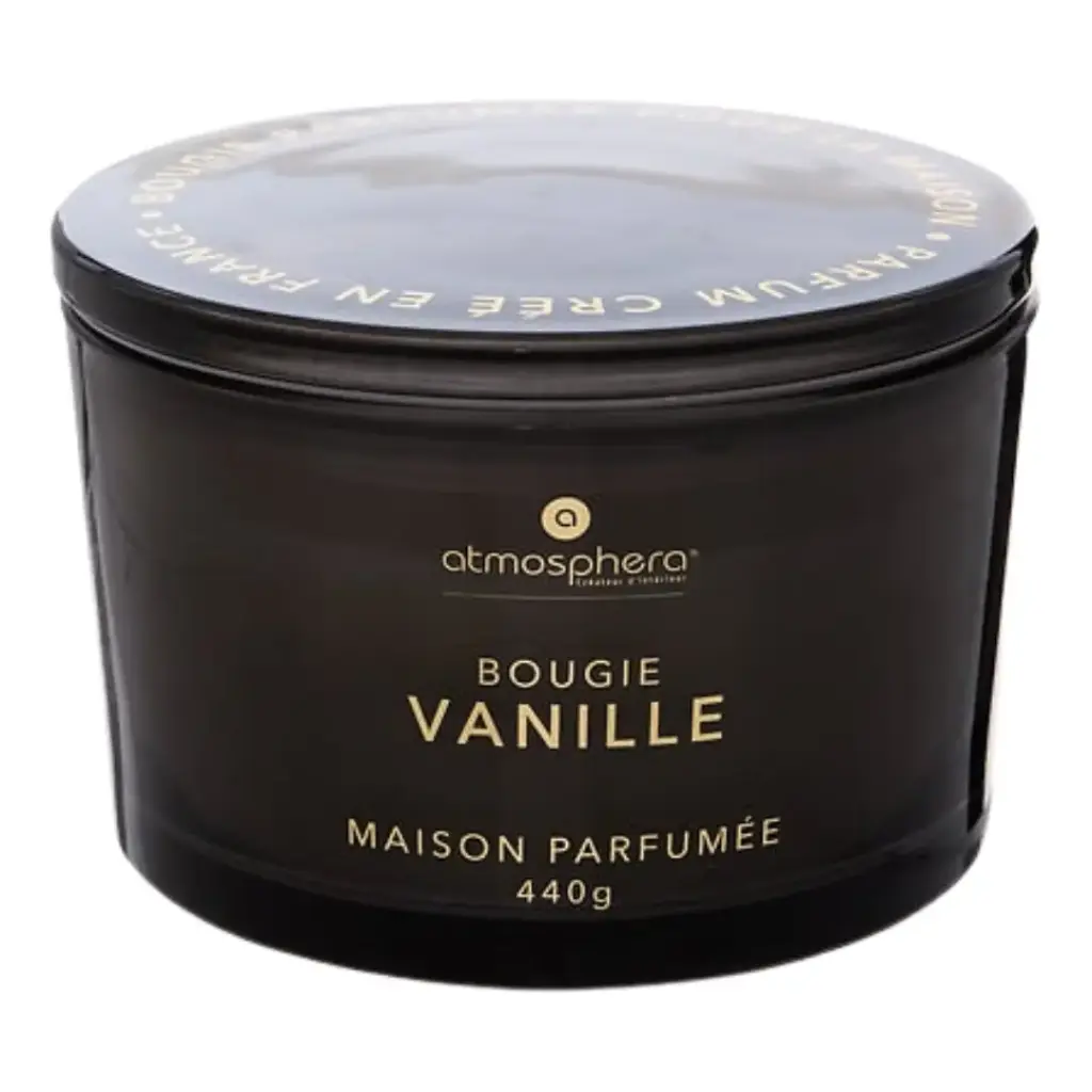 Vanilla Scented Candle in Glass Jar with Lid