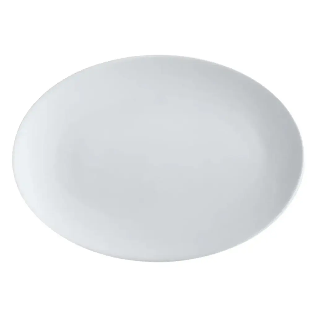 Oval Serving Platter White 12in