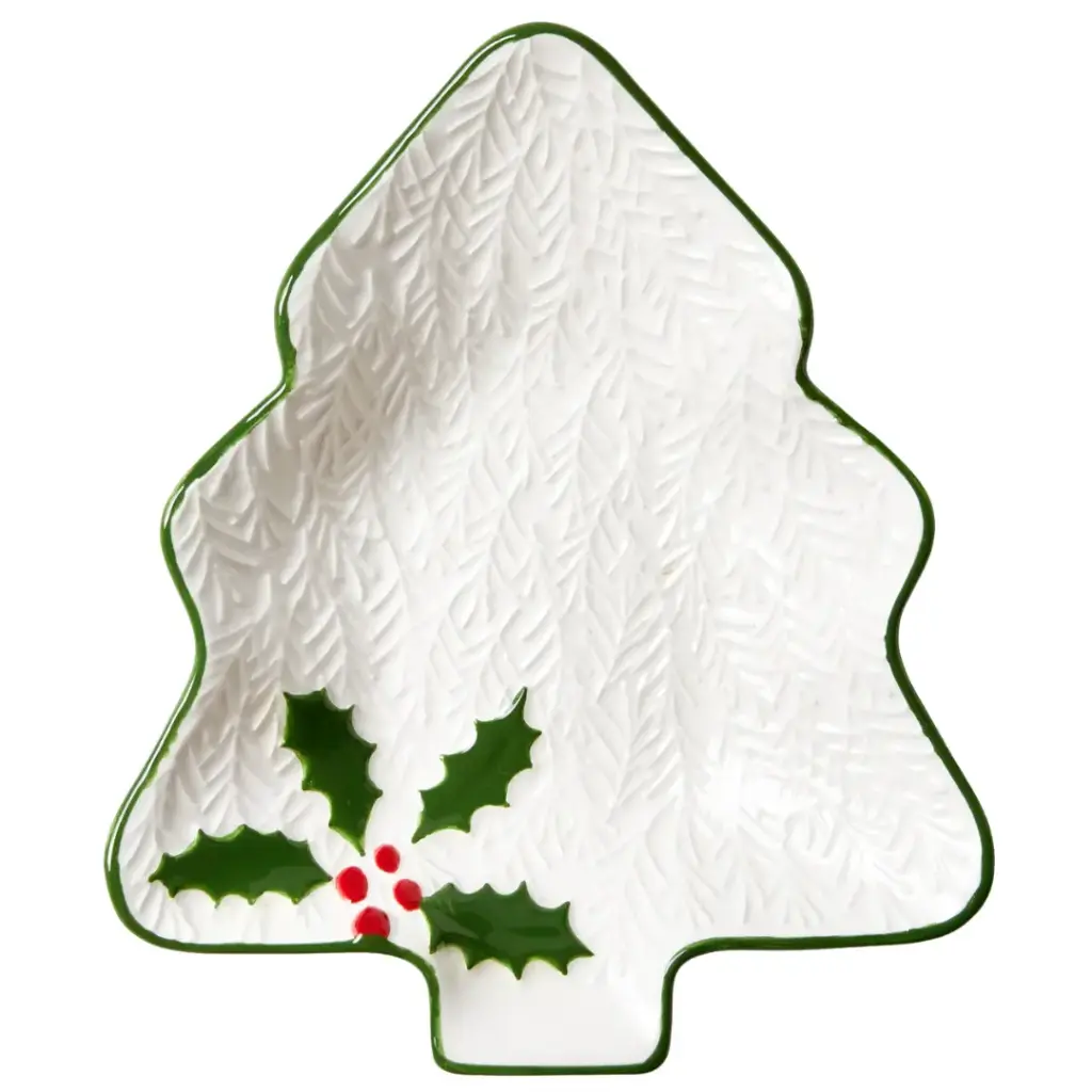 Tree Dish With Holly Detail