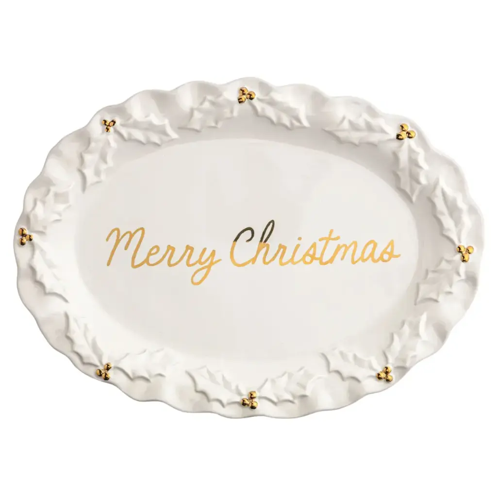 Holly Platter Gold