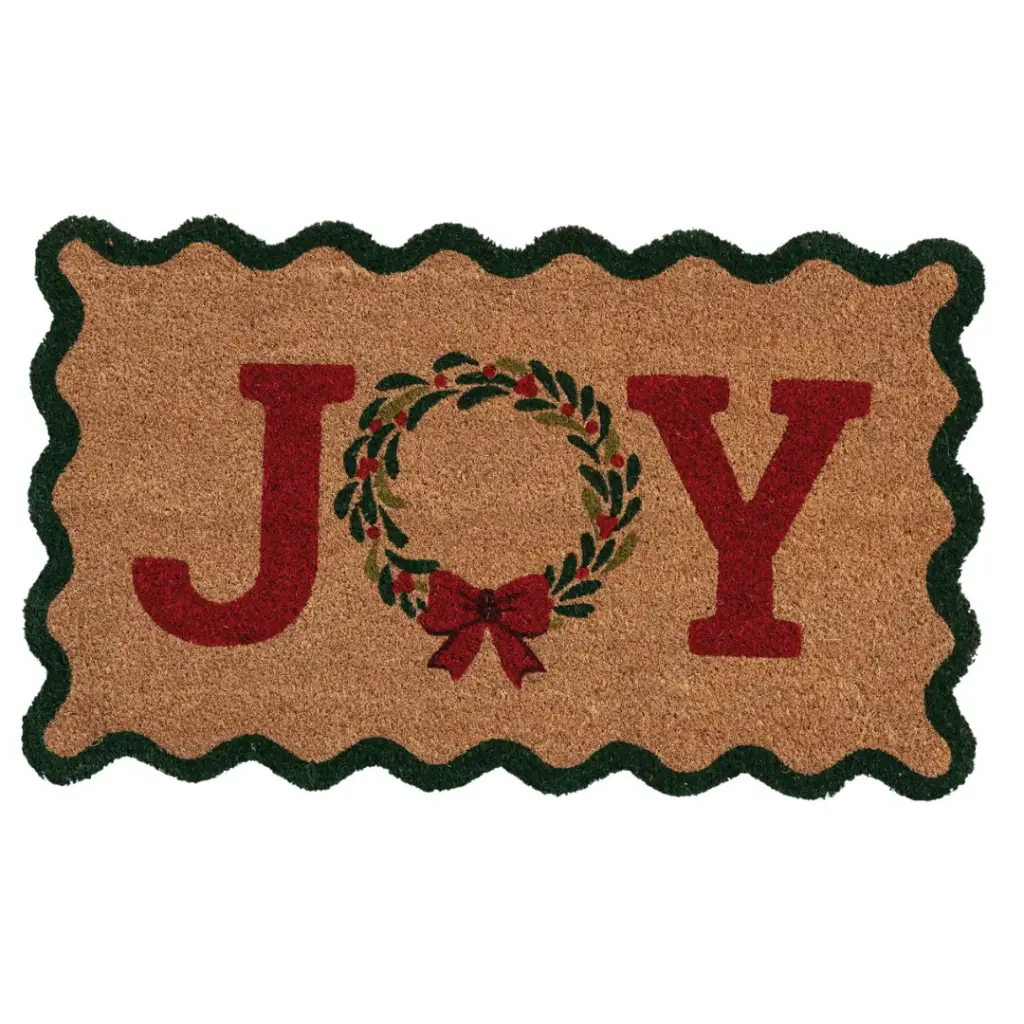 Joy Scalloped Coir Doormat 30x18in