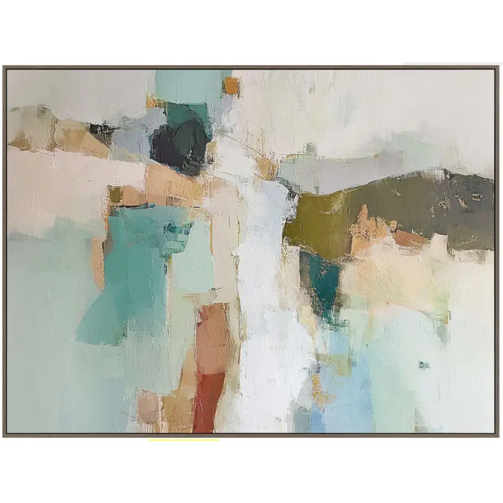 Hidden Valley Abstract Framed Canvas Art 48x36in