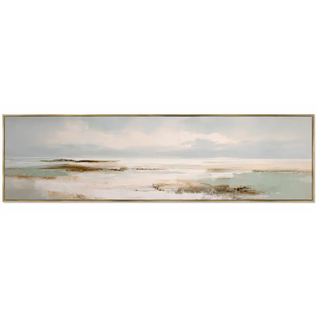 Distant Shore Framed Canvas Art 60x20in