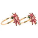 Poinsettia Napkin Ring Set 2pc