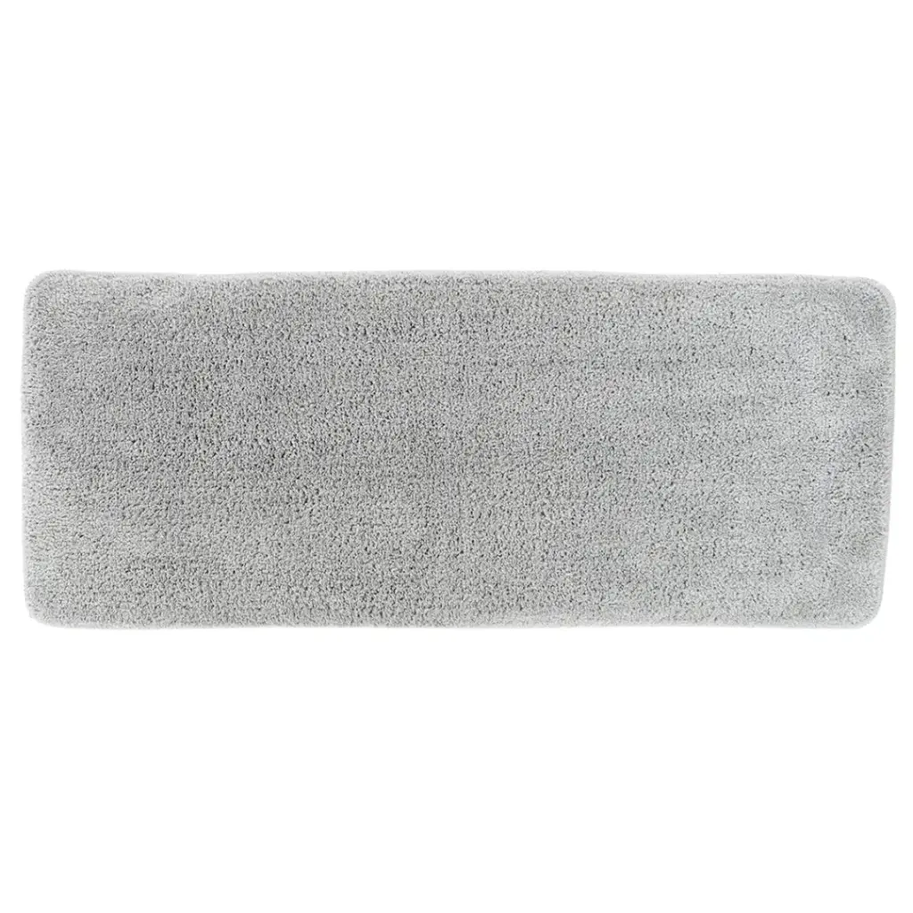 Double Basin Microfiber Bath Mat Light Grey 20x47in