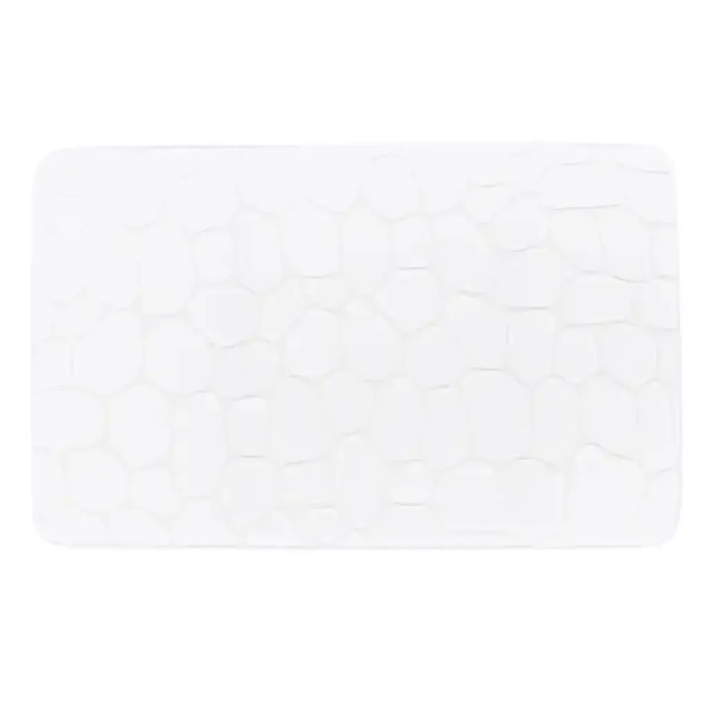 Pebble Memory Foam Bath Mat White 8x12in