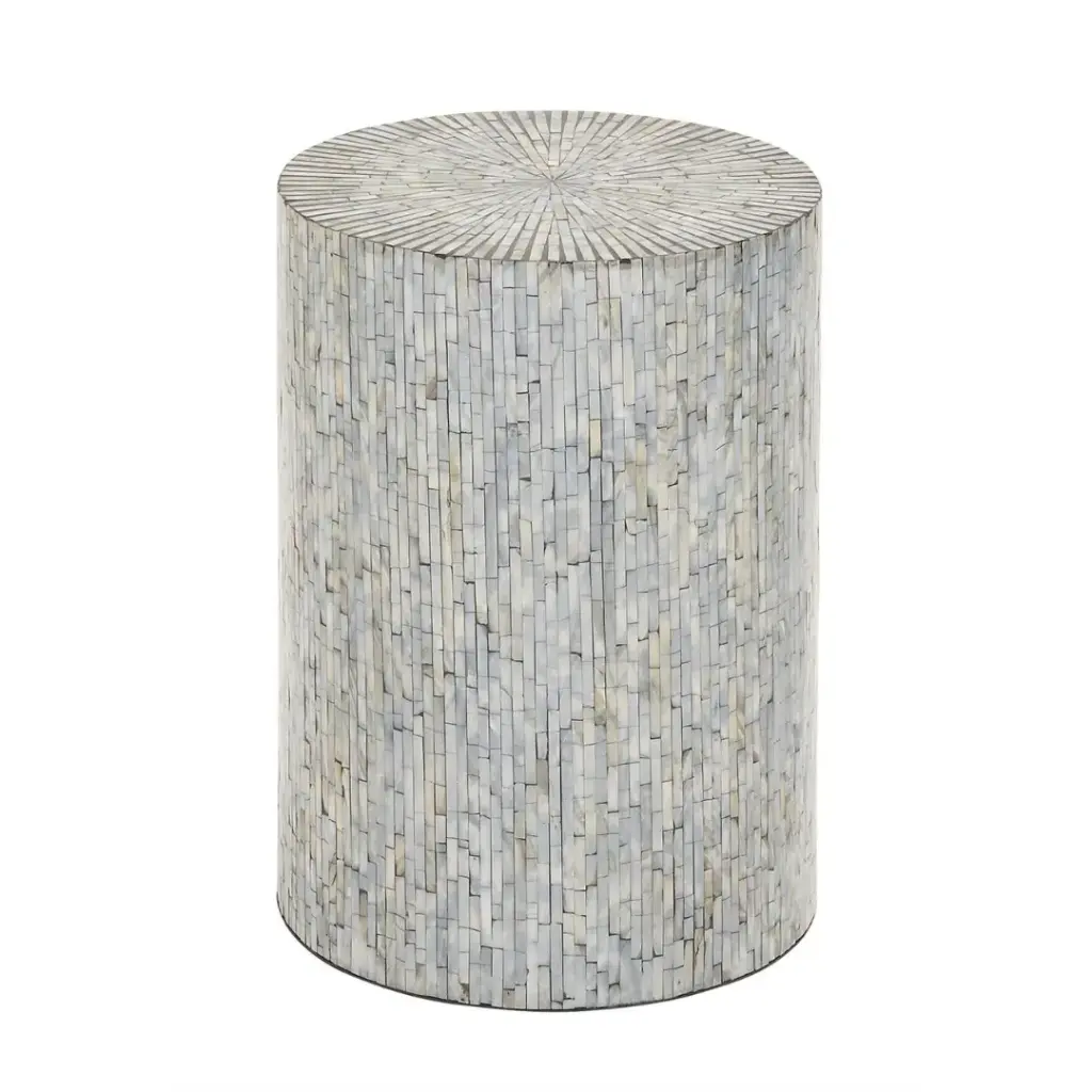 Blue Mother Of Pearl Inlay Accent Table 14x20in