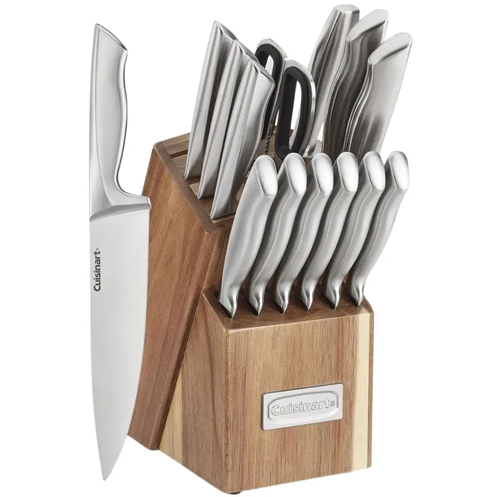 Cuisinart German Steel Acacia Knife Block Set 15pc