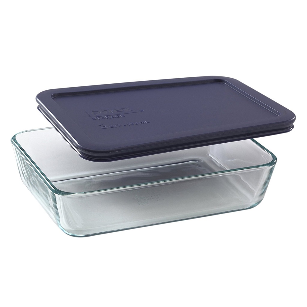 Anchor Hocking Rectangular 6 Cup Food Storage Container Navy