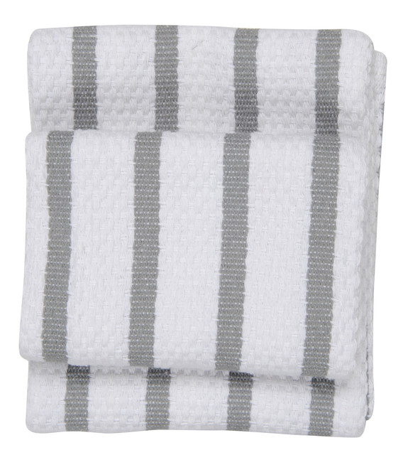 Basketweave Kitchen Towel London Grey