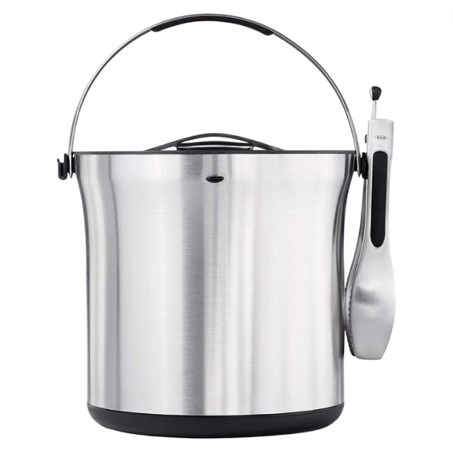 OXO Ice Bucket and Tongs Stainless Steel